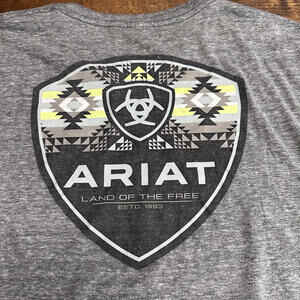 Ariat Mens Heather Grey Cotton Buckle Short Sleeve Pullover T-Shirt Size XL